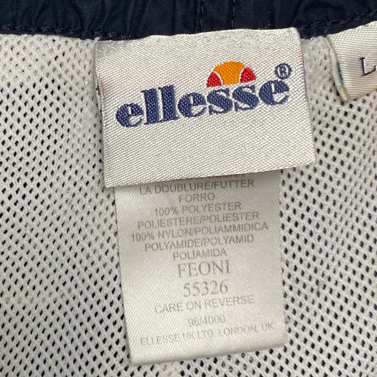 Ellesse Navy and White Shell Nylon Trackpant Baggy Bottoms (M)