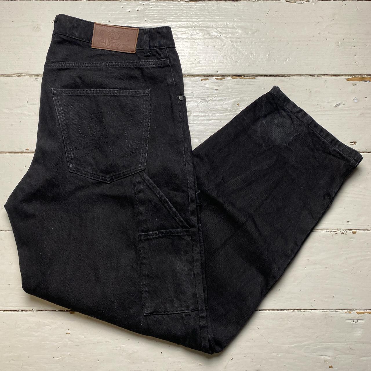 A1 Denim Soho Yacht Club Black Baggy Carpenter Cargo Denim Jeans