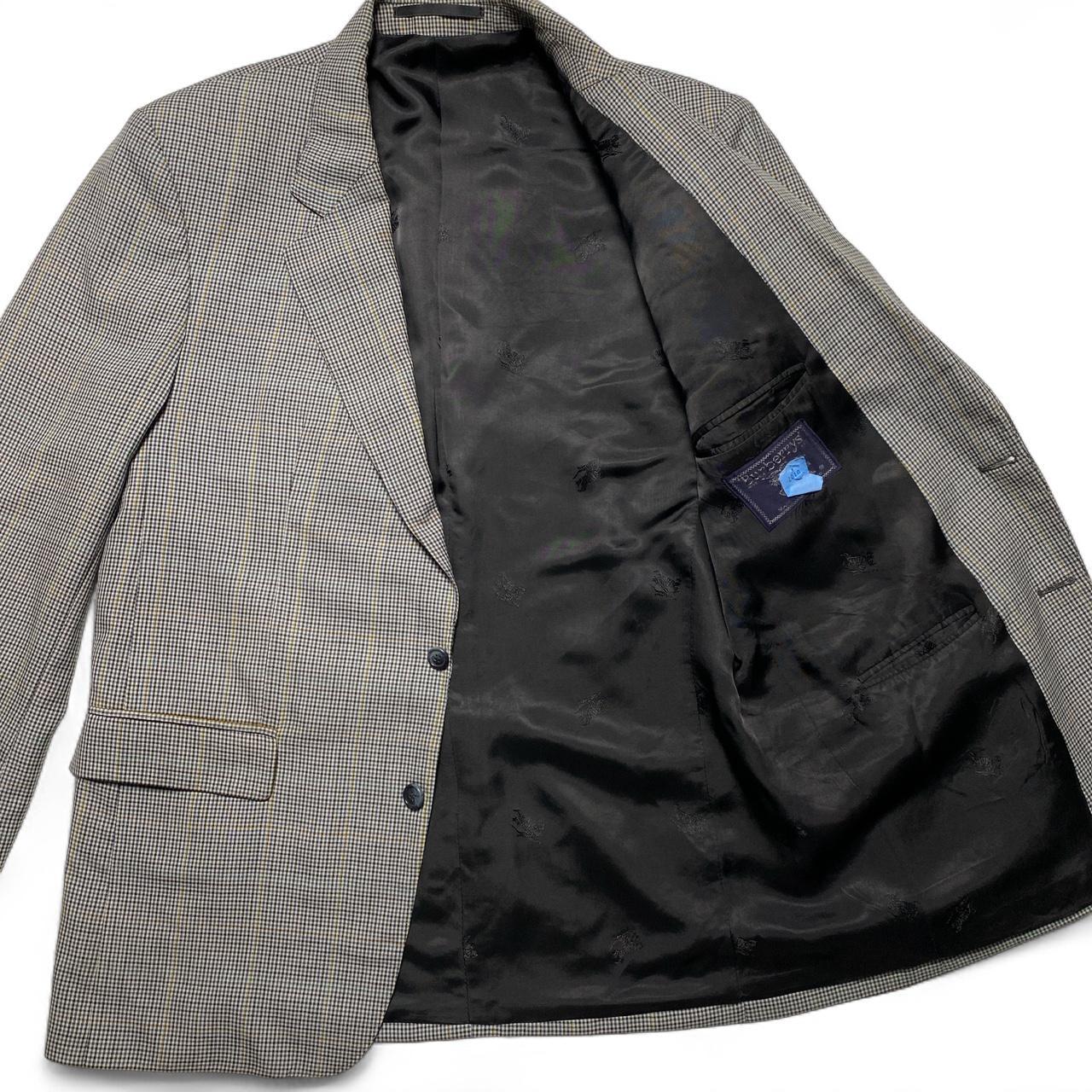 Burberry Vintage Grey Checked Suit Jacket (XL)