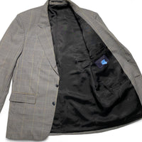 Burberry Vintage Grey Checked Suit Jacket (XL)