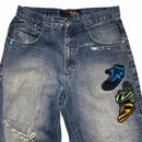 South Pole Vintage Sneaker Embroidery Light Blue Distressed Jeans