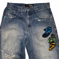 South Pole Vintage Sneaker Embroidery Light Blue Distressed Jeans