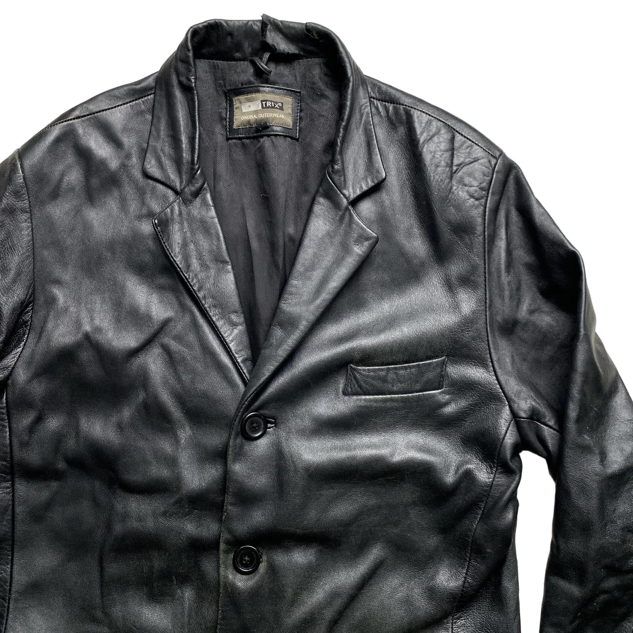 Aviatrix Black Long Leather Coat (L)