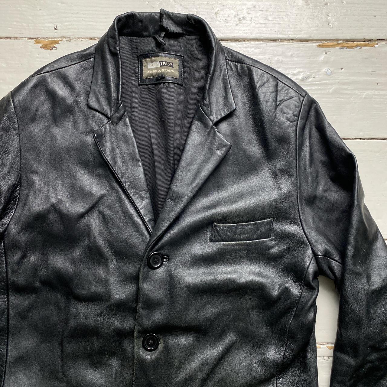 Aviatrix Black Long Leather Coat