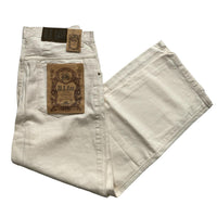 W R Gass Vintage 90’s Cream Baggy Jeans (33W)