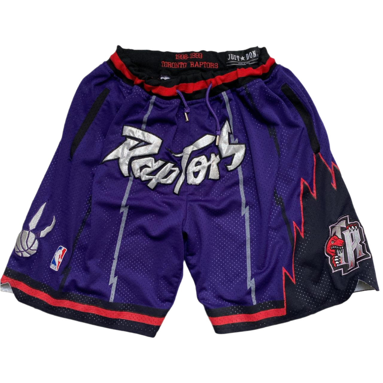 Just Don Toronto Raptors Basketball NBA Shorts Purple and Red (L)