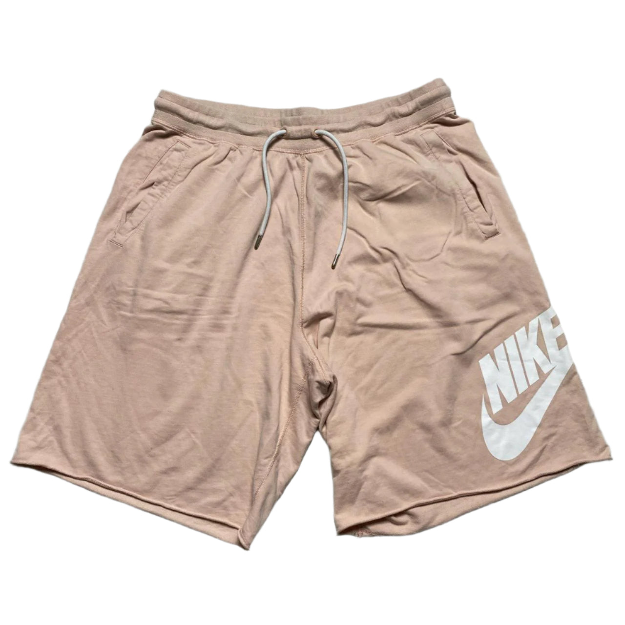 Nike Pink and White Big Swoosh Cotton Shorts (2XL)