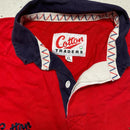 England Vintage Cotton Traders Rugby Polo Long Sleeve Shirt Red and Navy (XL)