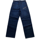 Criminal Damage Baggy Carpenter Graffiti Navy and Cream Embroidery Jeans (34W)