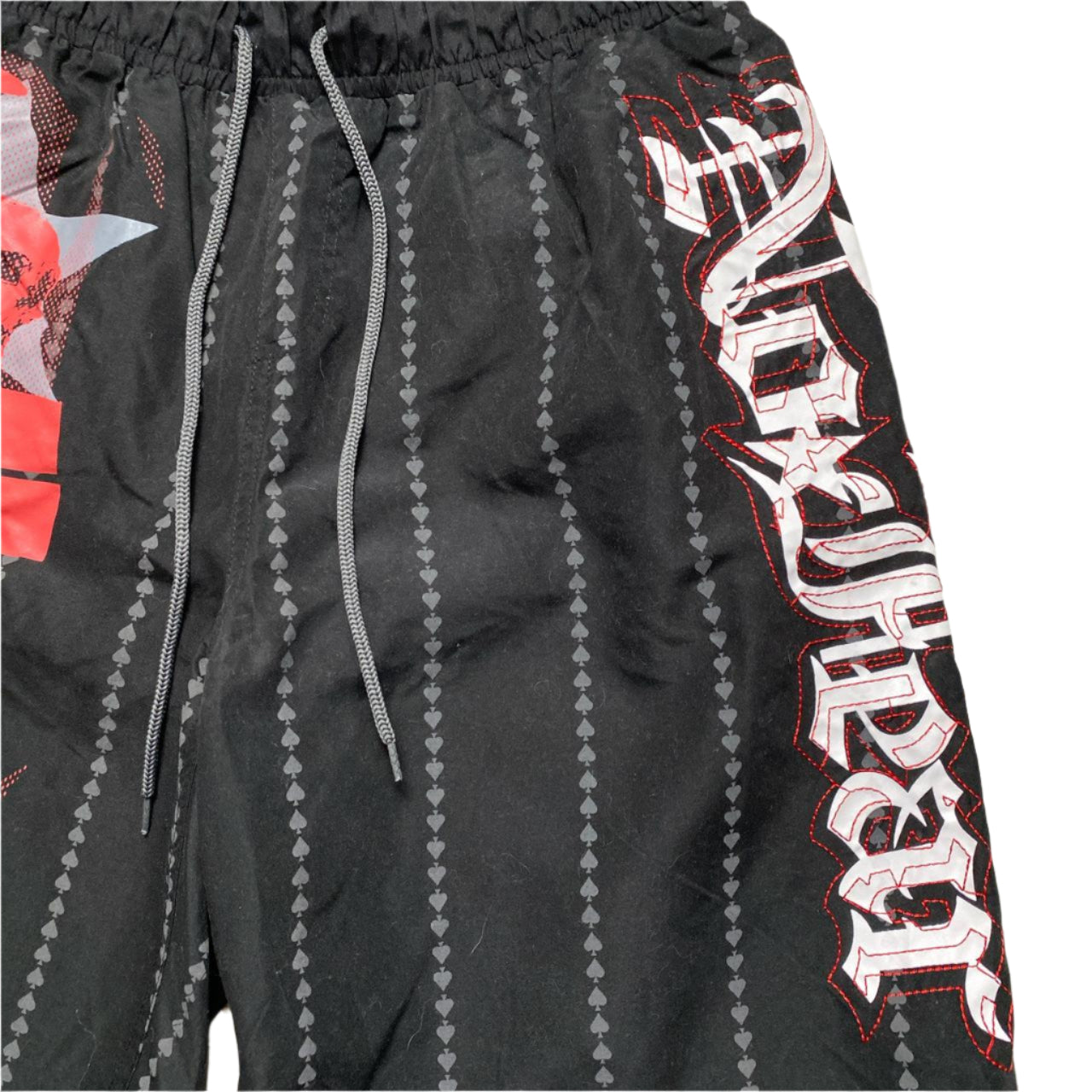 No Fear Skater Swimming Trunk Shorts Black White and Red (M)