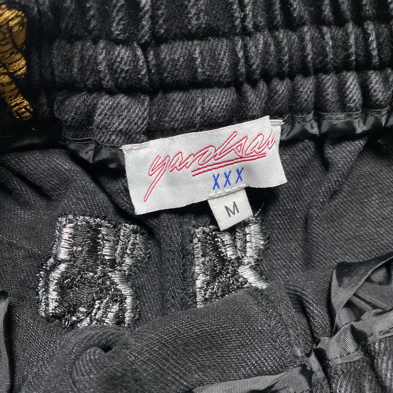 Yardsale Skateboards Black White and Gold Middle Fingers Denim Joggers (M)