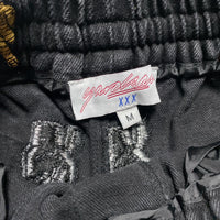 Yardsale Skateboards Black White and Gold Middle Fingers Denim Joggers (M)