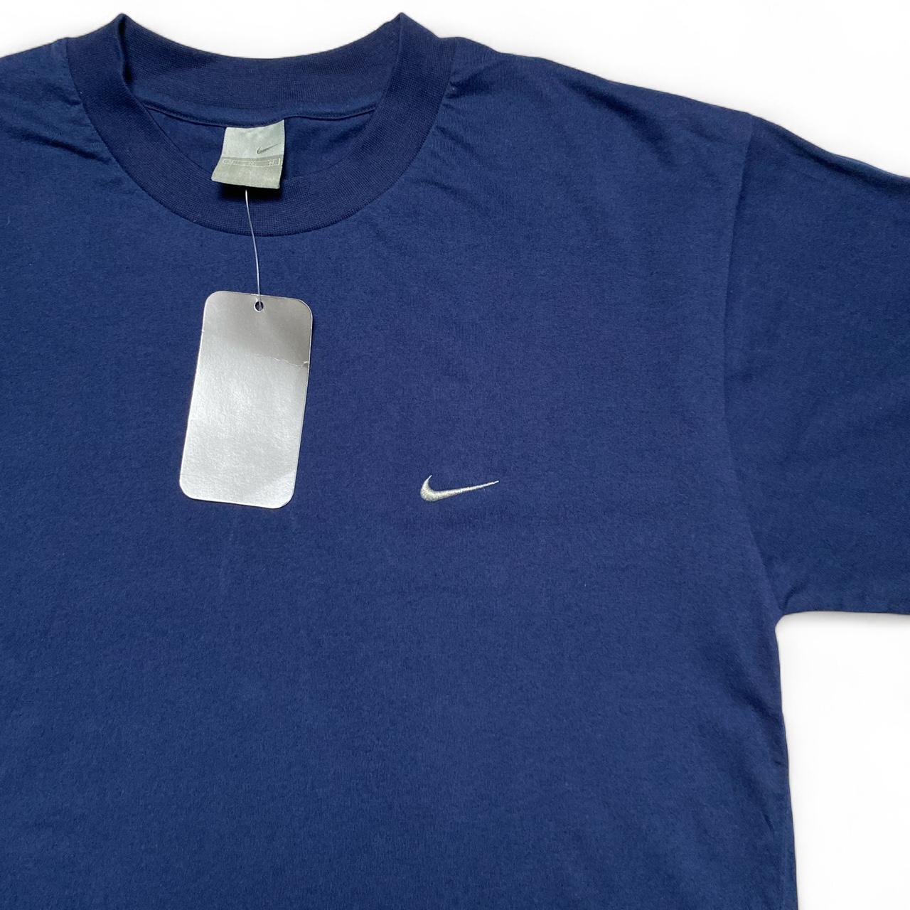 Nike Vintage y2k Navy and Grey T Shirt (S)