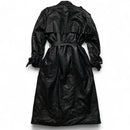 Phase 2 Vintage Leather Long Fur Lined Trench Coat Jacket (XL)