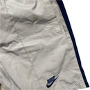 Nike Silver and Navy Vintage y2k Nylon Shell Bottom Shorts (M)