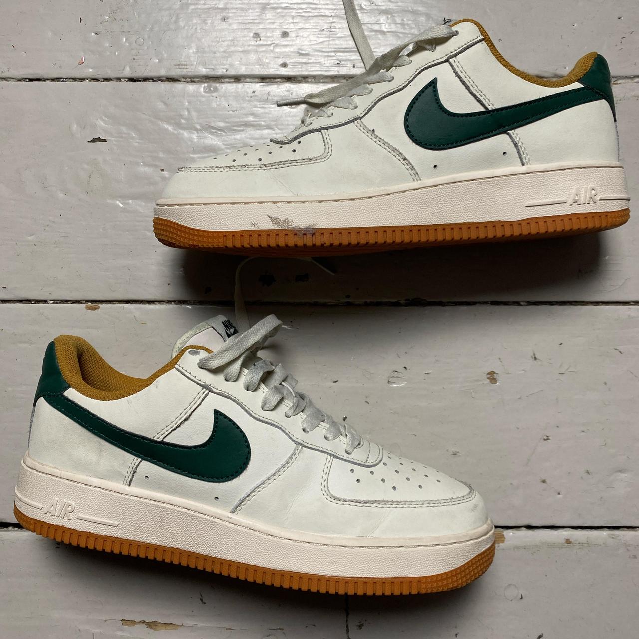 Nike Air Force 1 Cream White and Green