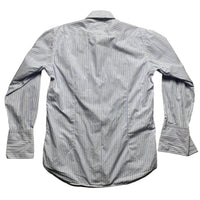 Dunhill Blue and White Pin Stripe Long Sleeve Shirt (M)