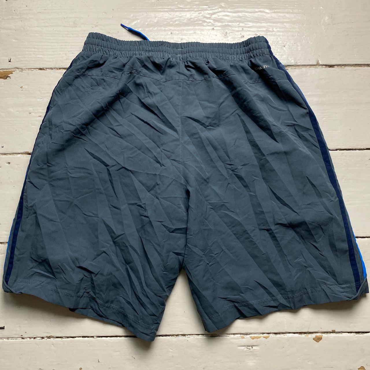 Adidas Vintage Performance Essentials Shell Track Pant Tri Tone Blue and Grey Shorts