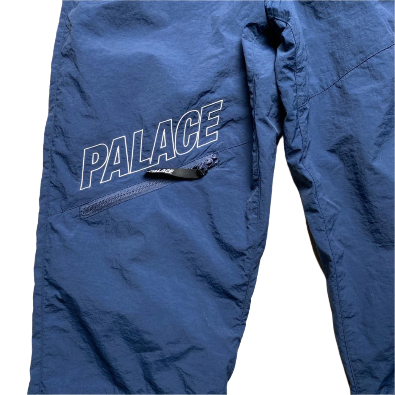 Palace Navy and White Nylon Shell Trackpant Bottoms (S)