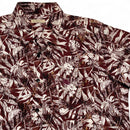 Burberry Brit Brown and White Floral Leaf Prints Short Sleeve Shirt (M)