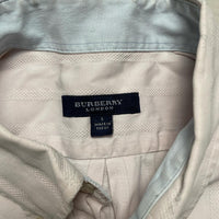 Burberry London Pink and Blue Vintage Short Sleeve Shirt (L)