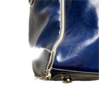 Navy and white Fred Perry leather weekend bag leather