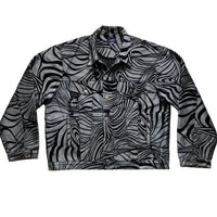 Classic Jeans Vintage 90’s Baggy Denim Jacket Silver and Black (2XL)