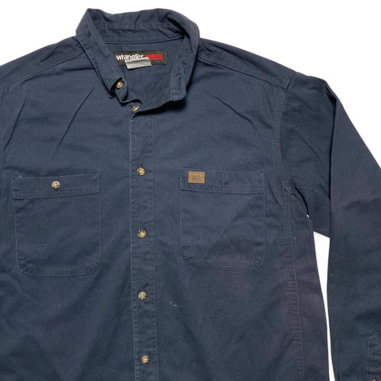 Russel Wrangler Workwear Navy Long Sleece Shirt