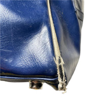 Navy and white Fred Perry leather weekend bag leather