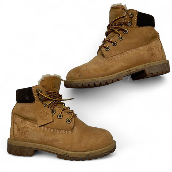Timberland Sherpa Lined Nubuck Wheat Brown Boots (UK 3.5)