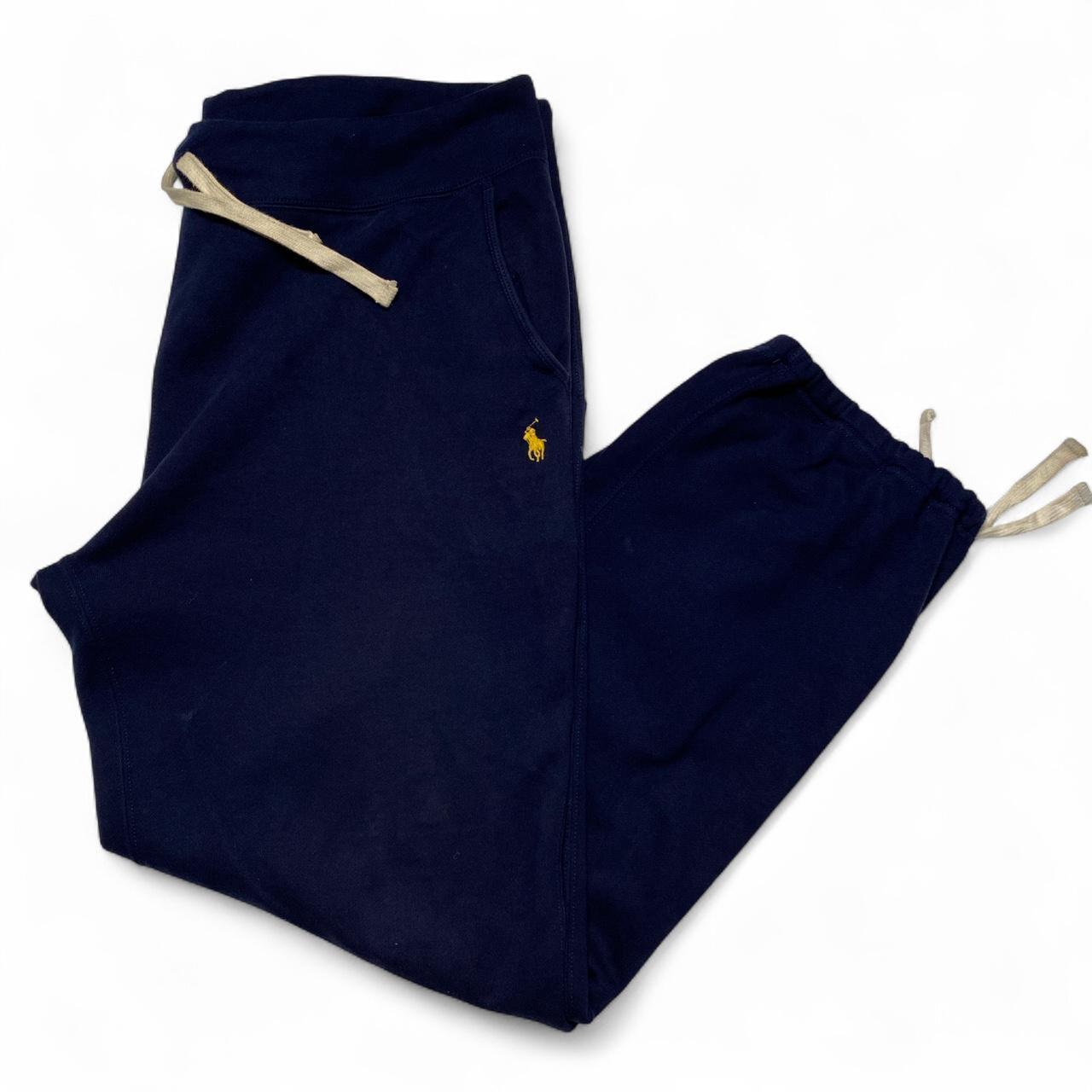 Polo Ralph Lauren Navy and Yellow Pony Baggy Y2K Joggers (XL)