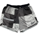 Nike Running Reflective Checked Patchwork Grey Black and White Shorts and T Shirt Set (L)