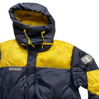 Yves Saint Laurent Vintage YSL Navy and Yellow Puffer Coat (L)