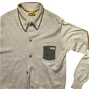 Gabicci Vintage Cream Long Sleeve Button Up Jumper (L)