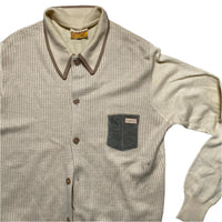 Gabicci Vintage Cream Long Sleeve Button Up Jumper (L)