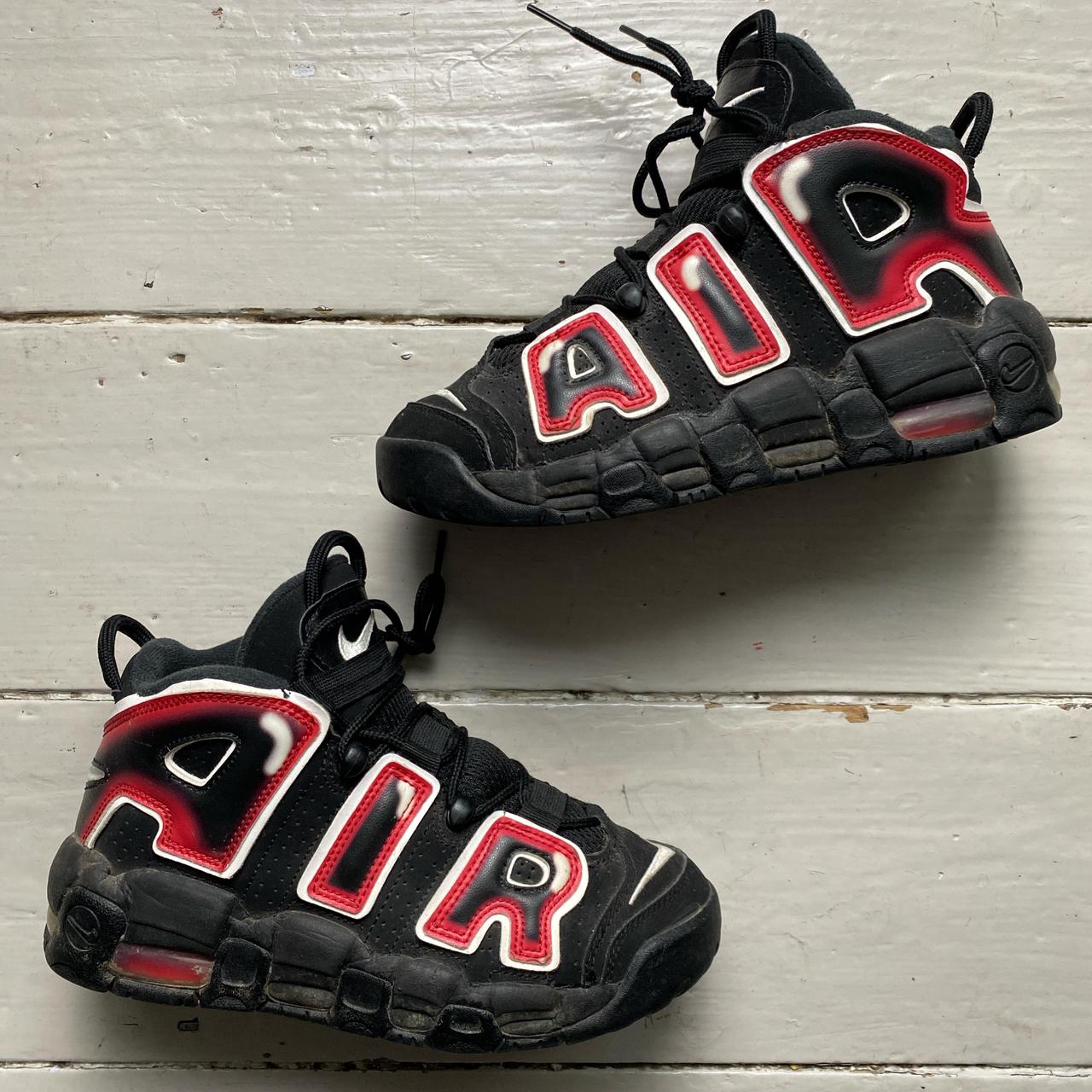 Nike Uptempo More Air Black Red and White