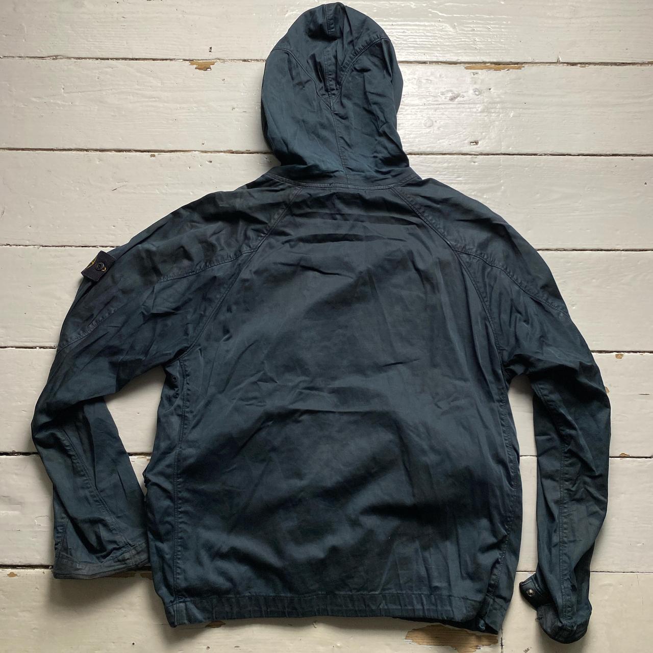 Stone Island 2002 Vintage Raso Gommato Lightweight Navy Jacket