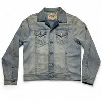 True Religion Light Blue Stonewashed Denim Button Up Jacket (L)