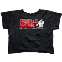 Gorilla Wear USA Black and Red Short Gym Sweatshirt Jumper (L)