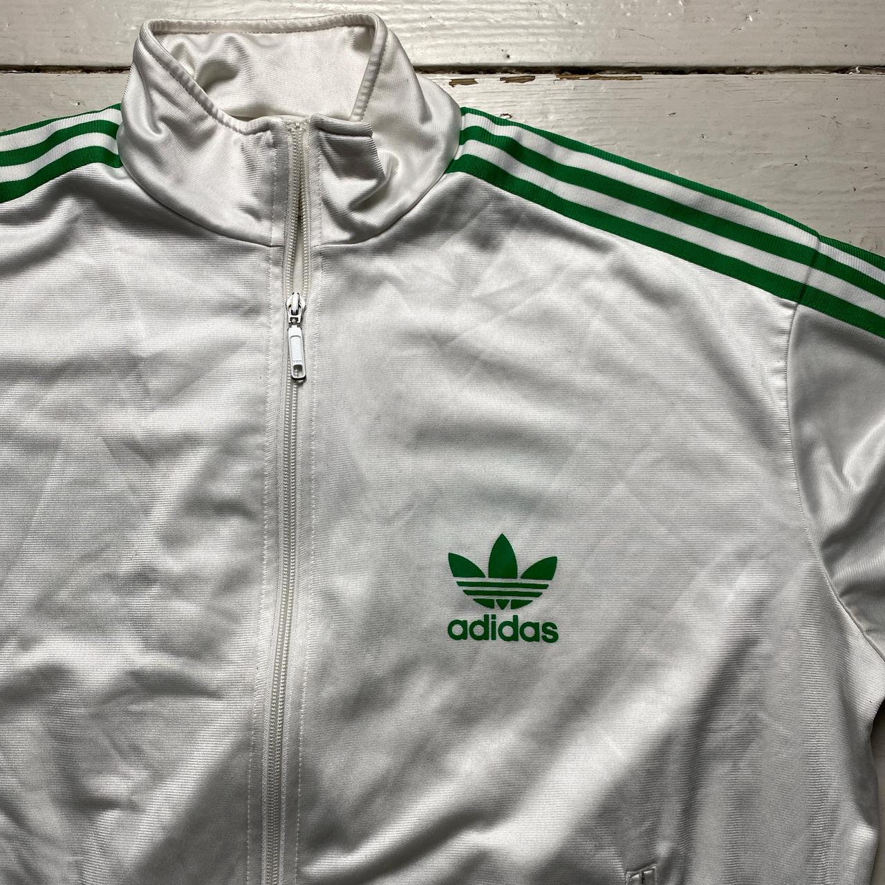 Adidas Originals White and Green Tracksuit Jacket