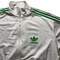Adidas Originals White and Green Tracksuit Jacket (L)