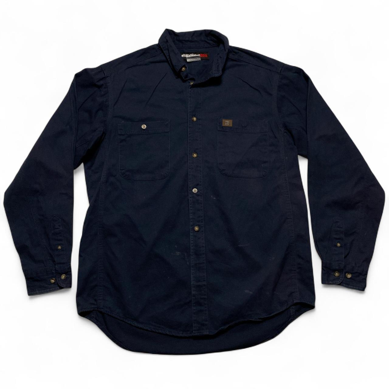 Russel Wrangler Workwear Navy Long Sleece Shirt