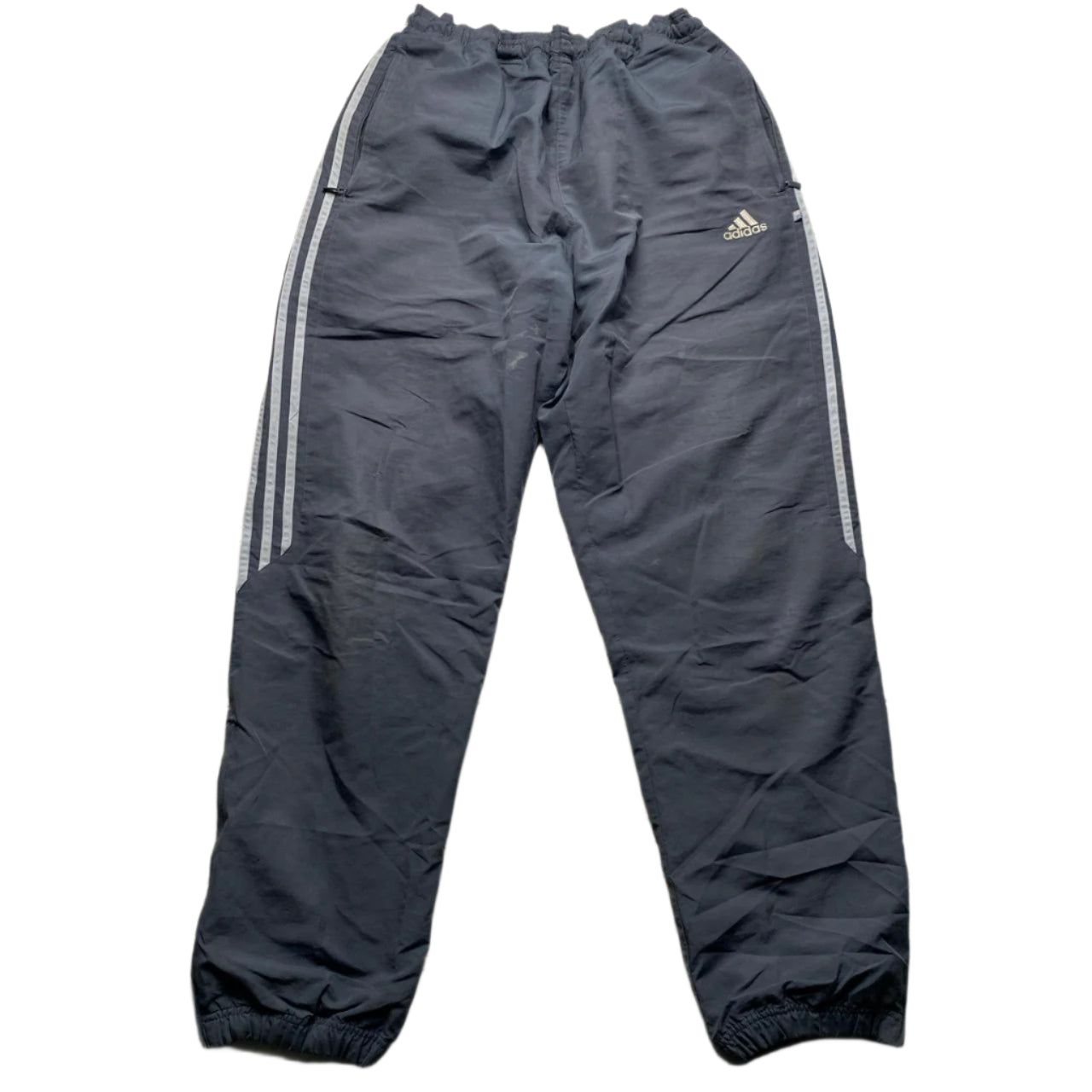 Adidas Grey and Silver Shell Trackpant Baggy Bottoms (L)