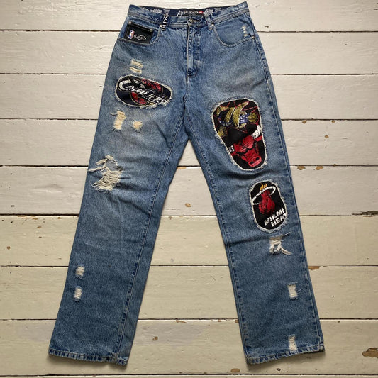 UNK Denim Vintage 90’s Basketball NBA Distressed Patch Jeans