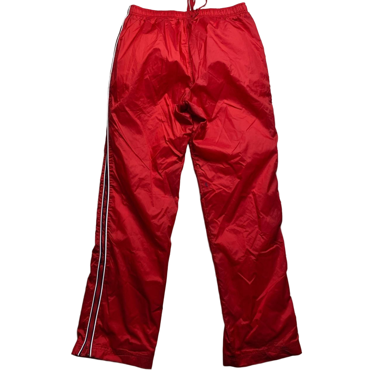 Nike Vintage Red and White Multi Swoosh Shell Trackpant Bottoms (L)
