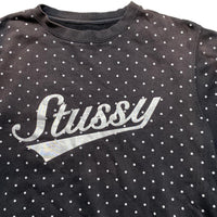 Stussy Black Polkadot Spellout Jumper Black and White (L)