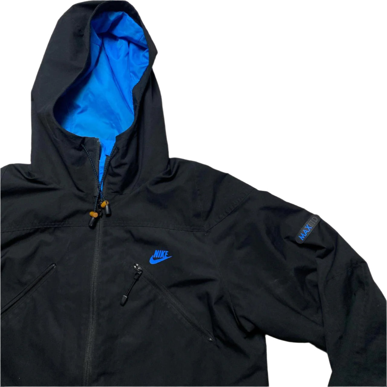 Nike Air Max LTD Black and Blue Vintage Windbreaker Tracksuit Jacket (M)