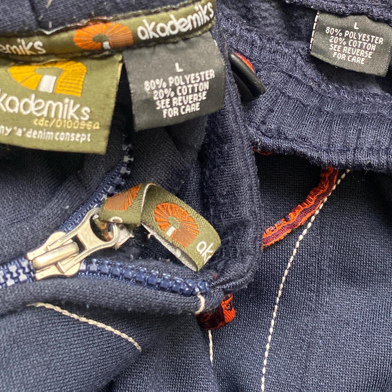 Akademiks A9 Vintage Navy and White Stitch Full Tracksuit (L)