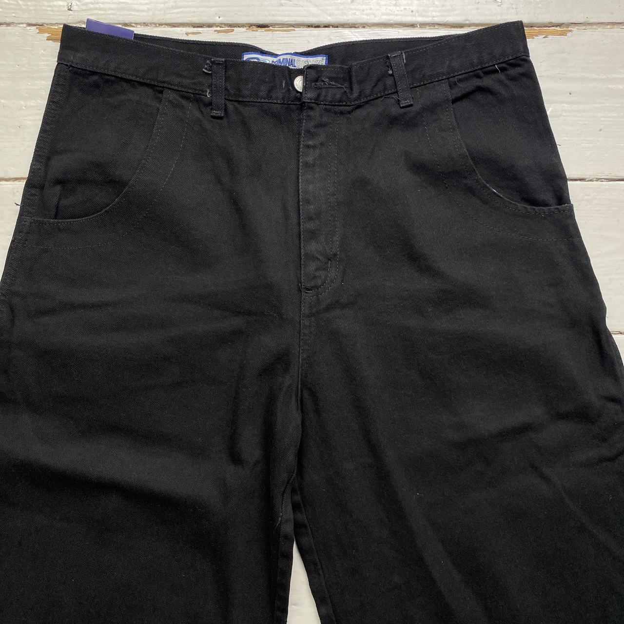 Criminal Damage Vintage Baggy Black Jort Jean Shorts