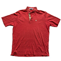 Burberrys Burberry Vintage Salmon Pink and Cream Polo Shirt (M)